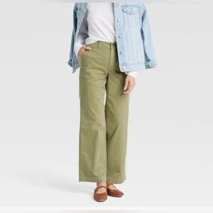 Universal Thread Olive Wide-Leg Women's High-Rise Sailor Jeans size 2 NWT